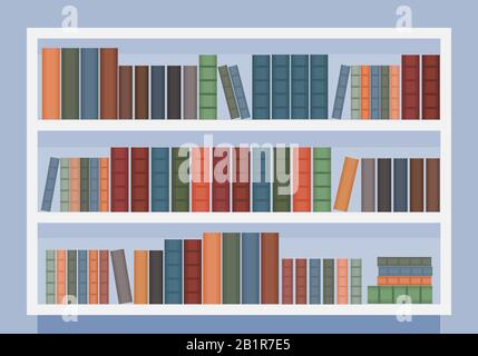 Vector Book Case Modern Wooden Bookcase In Library Stock Vector Image Art Alamy