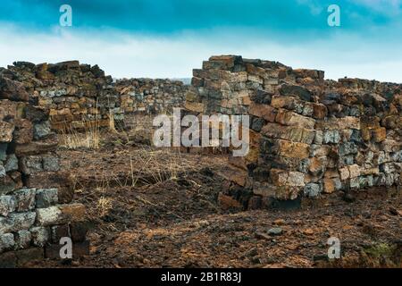 peat sods, peat extraction Goldenstedter Moor, Germany, Lower Saxony, Goldenstedter Moor Stock Photo