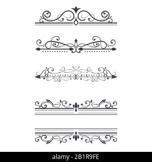 Vintage ornamental dividers. Typographic decorations Stock Vector
