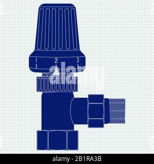 Thermostat icon on lined paper background Stock Vector