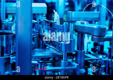 Sticker label printer. Barcode digital printer and applicator machine Stock Photo
