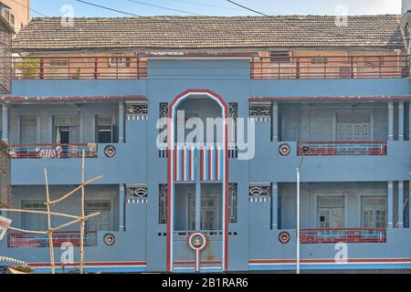 Art Deco Dharamshala Building Fanas Wadi / Phanaswadi Charni Road ; Mumbai ; Maharashtra India Stock Photo