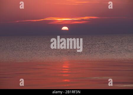 Lazise, Garda lake, Italy after sunset Stock Photo