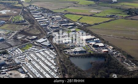 aerial view of Todwick Road Industrial Estate, Dinnington, near Sheffield Stock Photo