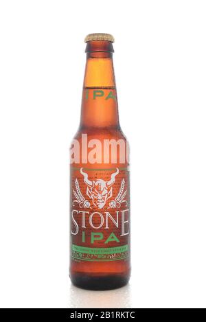 IRVINE, CALIFORNIA - AUGUST 25, 2016: Stone IPA. From the  Stone Brewing Company, in Escondido, the largest brewery in Southern California. Stock Photo