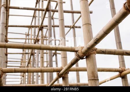 Bamboo scaffolding, IGS, International Garden Show, Wilhelmsburg, Hamburg, Germany, Stock Photo