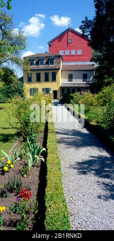 Schillerhaus with garden at the theater in Jena, Thuringia, Germany, Stock Photo