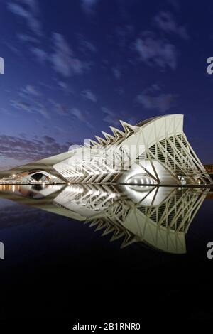 Architektur von Santiago Calatrava, Museo de las Ciencias Principe Felipe, Ciudad de las Artes y las Ciencias, Valencia, Spain, Stock Photo