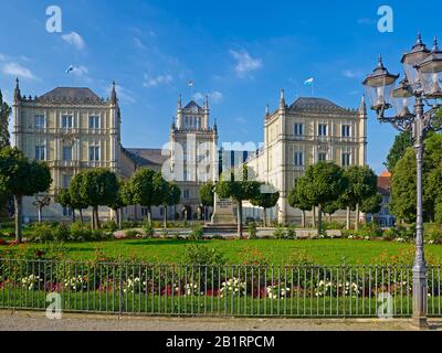 Ehrenburg Castle on Schlossplatz in Coburg, Upper Franconia, Bavaria, Germany, Stock Photo