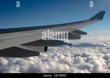 View from the plane, cloud fields Stock Photo