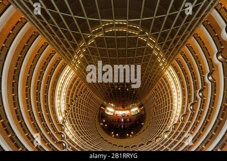 Lobby, Grand Hyatt, Jin Mao Tower, Shanghai, China Stock Photo