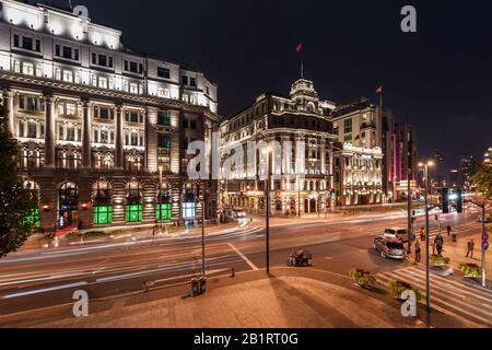 The Bund, Promenade, Puxi, Shanghai, China Stock Photo