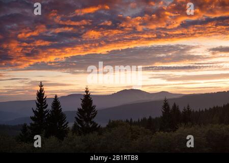 View of the Great Arber in the Bavarian Forest, Bohemian Forest, Czech Republic Stock Photo