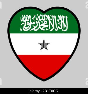Republic of Somaliland Flag In Heart Shape Vector Stock Vector