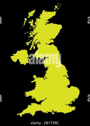 United Kingdom Map black outline vector Stock Vector
