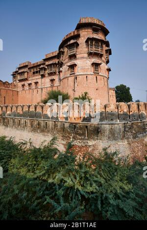 rampart of Junagarh Fort, Bikaner, Rajasthan, India Stock Photo