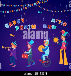 Purim banner template design, Jewish holiday vector illustration . happy Purim vector. Stock Vector