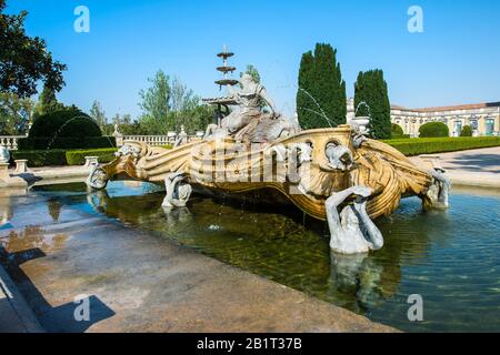 Nereid’s lake, Royal Summer Palace of Queluz, Lisbon Coast, Portugal Stock Photo