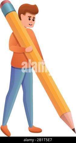 Text editor man icon. Cartoon of text editor man vector icon for web ...
