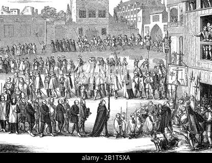 An auto-da-fé or auto-de-fé, the ritual of public penance of Stock ...