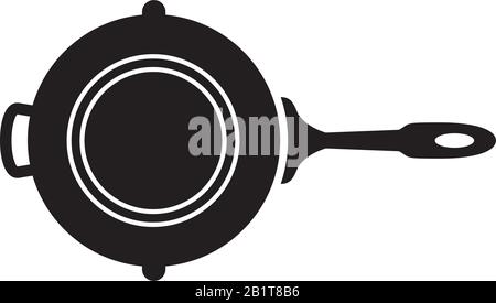 frying pan icon vector illustration for graphic and web design Stock
