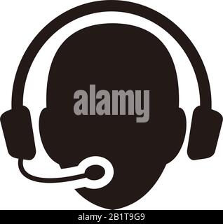 telemarketers icon, Customer Service Icon User With Headphone vector illustration for graphic and web design. Stock Vector