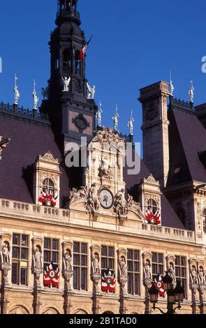 City hall, Hotel de Villel of Paris, Ile de France, France, Europe Stock Photo