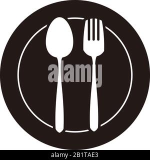 spoon and fork icon vector illustration for graphic and web design. Stock Vector
