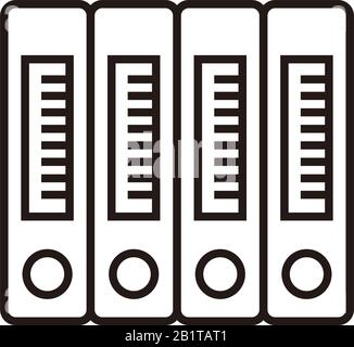 Office folders, Binders vector icon, illustration for graphic and web design. Stock Vector