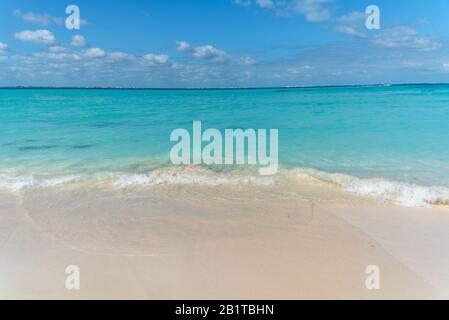 Beautiful view of turquoise water Tulum beach Mexico North America Stock Photo