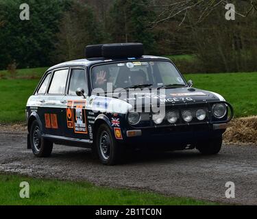 Bron Burrell, Austin Maxi 1750, Puff the Magic Wagon, Race Retro, NAEC, National Agricultural Exhibition Centre, Stoneleigh Park, Warwickshire, Englan Stock Photo