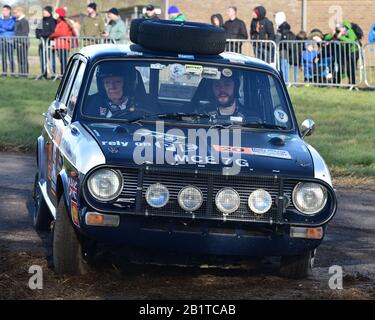 Bron Burrell, Austin Maxi 1750, Puff the Magic Wagon, Race Retro, NAEC, National Agricultural Exhibition Centre, Stoneleigh Park, Warwickshire, Englan Stock Photo