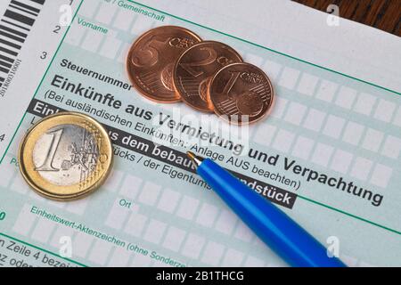 Anlage V, Einkünfte aus Vermietung und Verpachtung, Formular, Steuererklärung Stock Photo