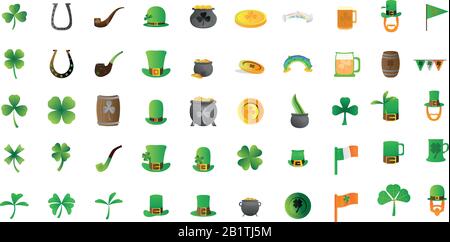 Set of patricks day icons Stock Vector