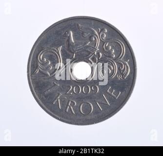 Geldmünze, 1 Krone, Norwegen Stock Photo