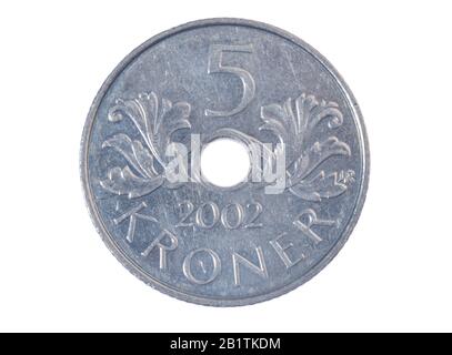 Geldmünze, 5 Kronen, Norwegen Stock Photo