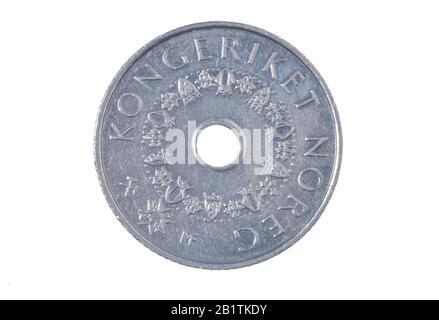 Geldmünze, 5 Kronen, Norwegen Stock Photo