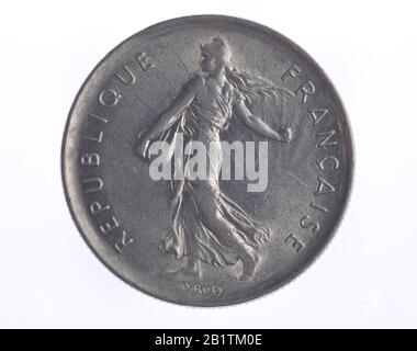 Geldmünze, 5 Francs, Frankreich Stock Photo