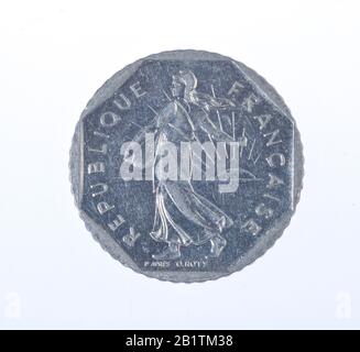 Geldmünze, 2 Francs, Frankreich Stock Photo