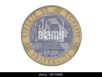 Geldmünze, 10 Francs, Frankreich Stock Photo