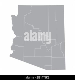 Arizona counties map Stock Vector