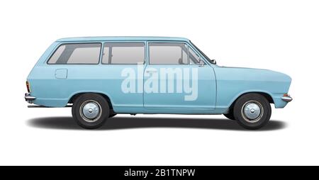 Classic German station wagon car isolated on white Stock Photo