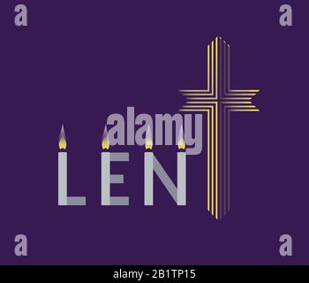 Religious Lent symbols flat vector background Stock Vector