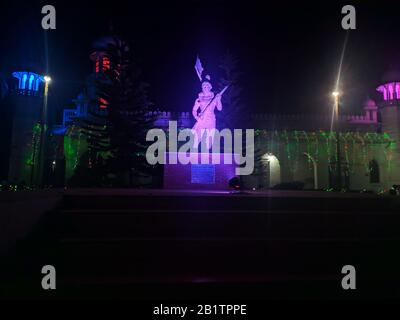 Statue Night view. Memorial of Independence War of Bangladesh Designed by Samira Khanom Shyamoli.One of the iconic sight of Carmichael College Rangpur Stock Photo