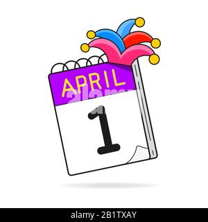 April Fool's Day Is The First Of April Calendar. Jokes, Laughter, Fools. Illustration Stock Vector
