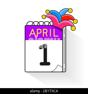 April Fool's Day Is The First Of April Calendar. Jokes, Laughter, Fools. Illustration Stock Vector