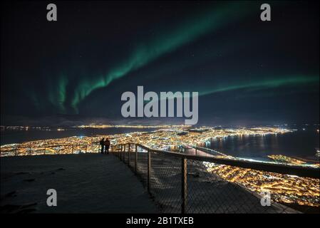 Northern lights / aurora borealis in Tromsø, Norway Stock Photo