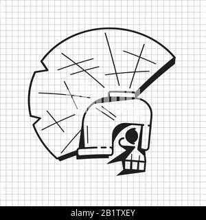 Doodle Skull Illustration Suitable For Greeting Card, Poster Or T-shirt Printing. Stock Vector