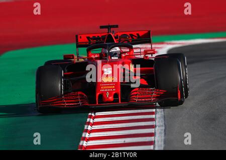 Montmelo, Spain. 27th Feb, 2020. Barcelona, Spain., . Formula 1 Pre-Season test. Sebastian Vettel of Germany and Scuderia Ferrari during day five of F1 Winter Testing Credit: Marco Canoniero/Alamy Live News Stock Photo