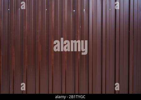 Brown corrugated roofing sheet as background Stock Photo